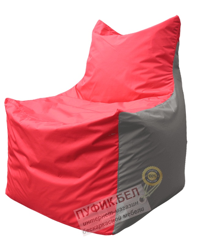 Кресло мешок Фокс Ф 21-173 (красный - светло-серый)