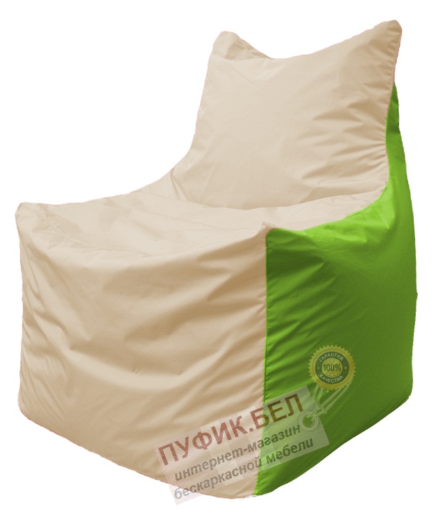 Кресло мешок Фокс Ф 21-141 (слоновая кость - салатовый)