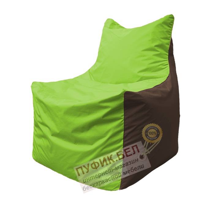 Кресло мешок Фокс Ф 21-165 (салатовый - коричневый)