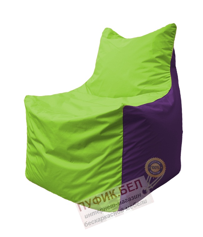Кресло мешок Фокс Ф 21-155 (салатовый - фиолетовый)