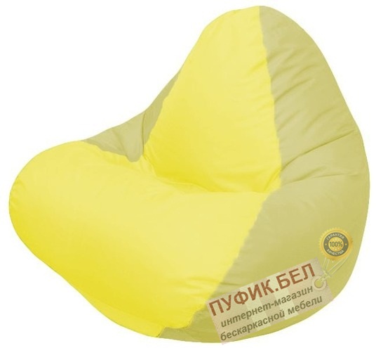 Кресло-мешок RELAX (основа оливковая, вставка жёлтая)