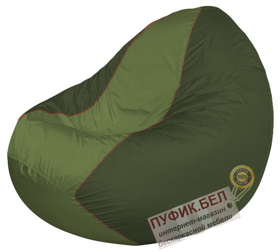 Кресло мешок Classic К2.1-219 (основа тёмно-оливковая, вставка оливковая)
