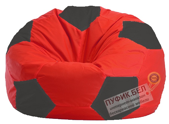 Кресло-мешок Мяч красно - тёмно-серое 1.1-170