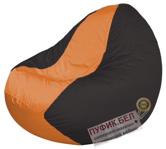 Кресло мешок Classic К2.1-134 (основа коричневая, вставка оранжевая)