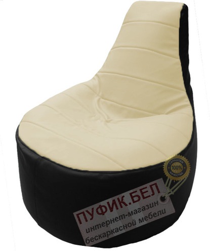 Кресло мешок Трон Т1.3-10 чёрный - белый