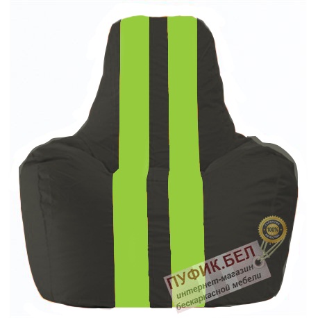 Кресло мешок Спортинг чёрный - салатовый С1.1-466