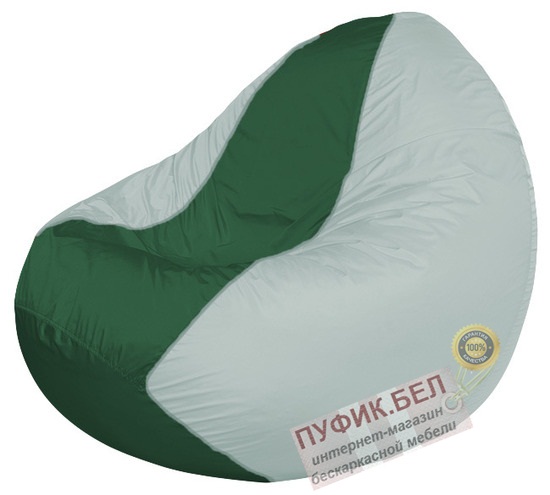 Кресло мешок Classic К2.1-39 (основа серая, вставка зелёная)