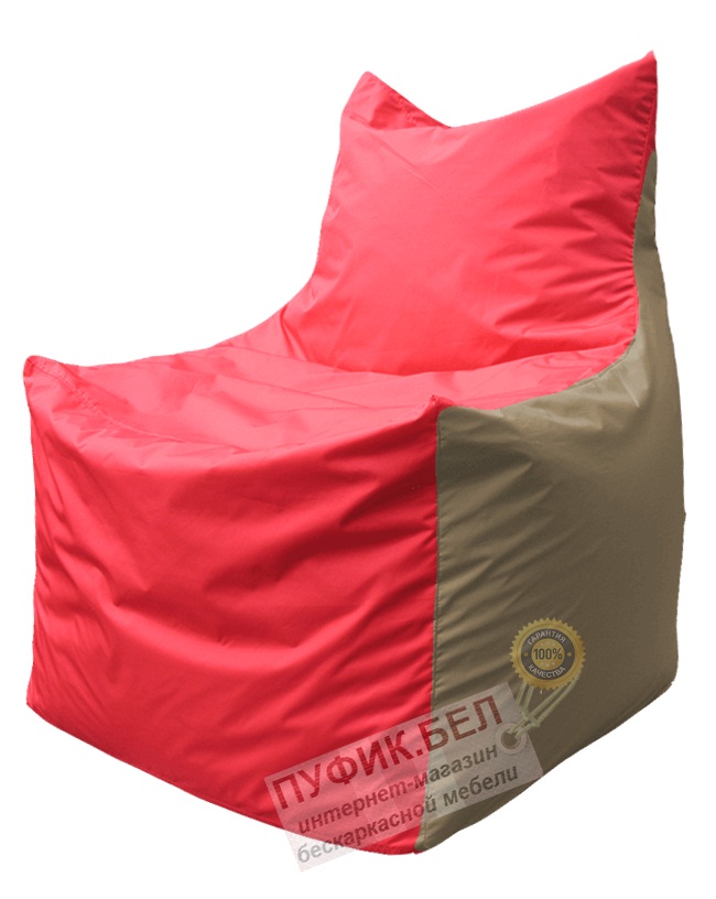 Кресло мешок Фокс Ф 21-171 (красно-бежевый)