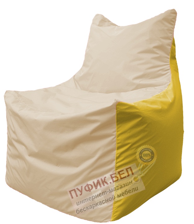 Кресло мешок Фокс Ф 21-148 (слоновая кость - жёлтый)