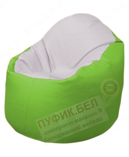 Кресло-мешок Bravo Б1.3-Т10Т19 (белый-салатовый)