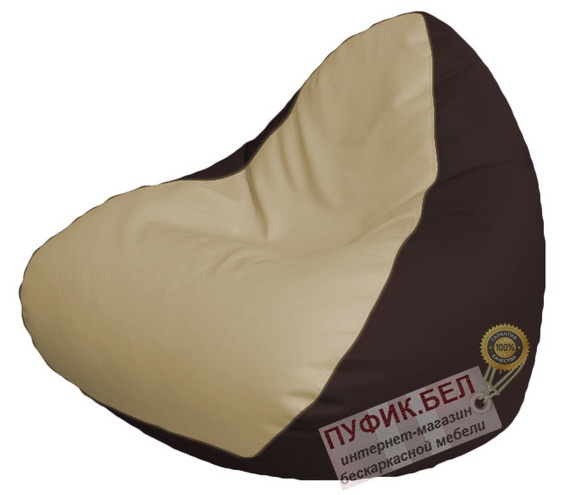 Кресло мешок RELAX Р2.3-45 (основа коричневая, вставка бежевая)