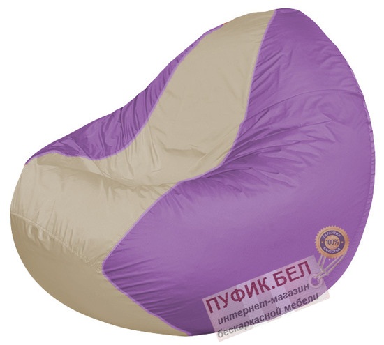 Кресло мешок Classic К2.1-108 (основа сиреневая, вставка бежевая)