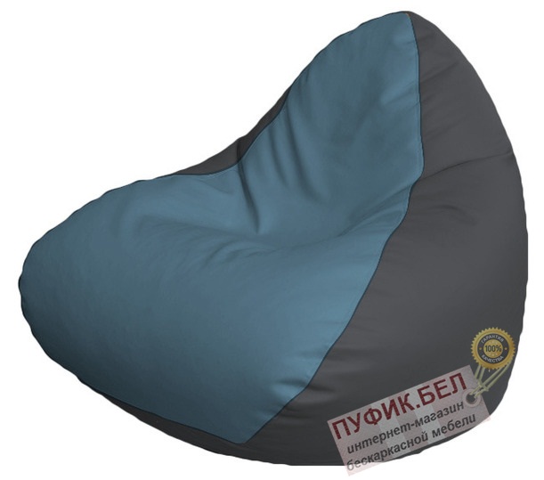 Кресло мешок RELAX Р2.3-65 (основа серая, вставка голубая)