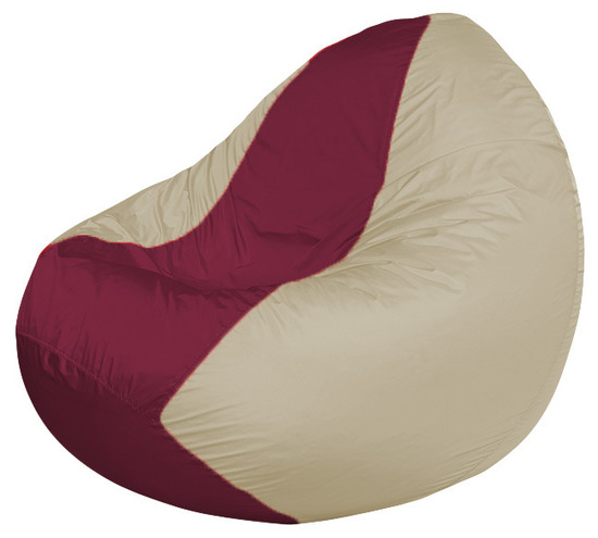 Кресло мешок Classic К2.1-93 (основа белая, вставка бордовая)