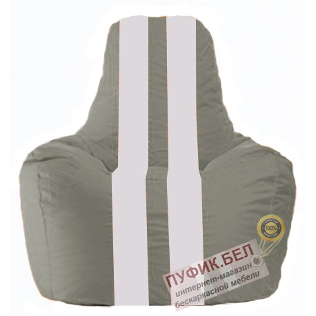 Кресло мешок Спортинг серый - белый С1.1-324