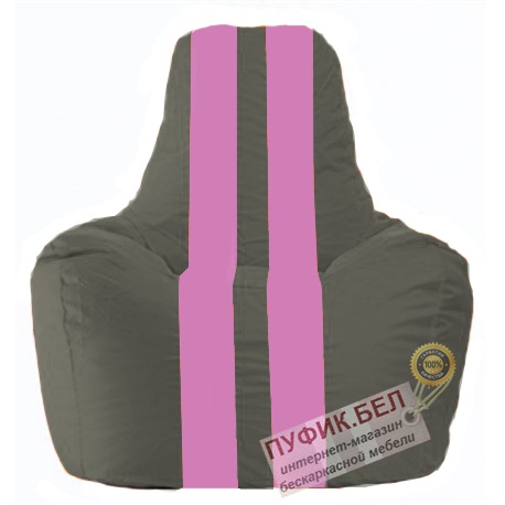 Кресло мешок Спортинг тёмно-серый - розовый С1.1-364