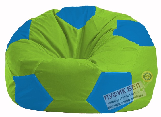 Кресло-мешок Мяч салатовый - голубой М 1.1-168