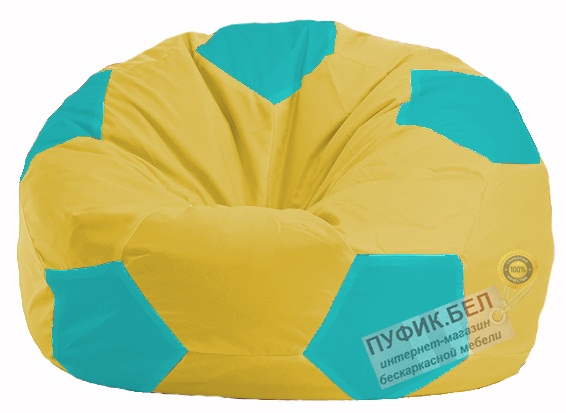 Кресло-мешок Мяч жёлтый - бирюзовый М 1.1-264