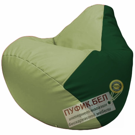 Кресло мешок Груша оливковый и зелёный Г2.3-0401