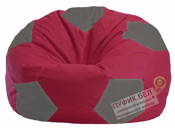 Кресло-мешок Мяч бордовый - серый М 1.1-303