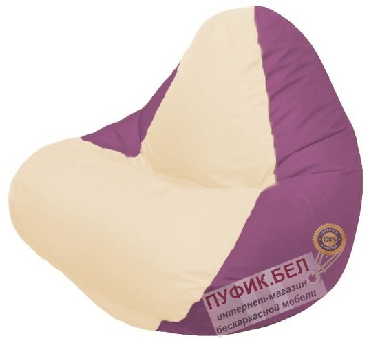 Кресло-мешок RELAX (основа бордовая, вставка бежевая)