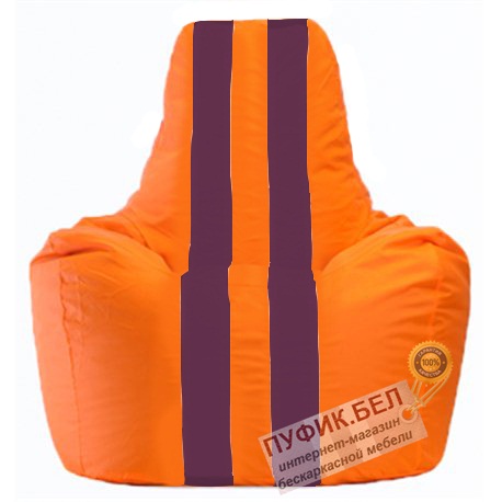 Кресло мешок Спортинг оранжевый - бордовый С1.1-222