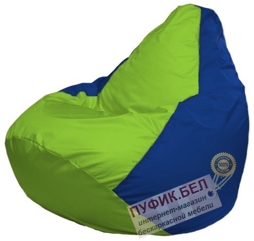 Кресло мешок Груша Макси Г2.1-159 (основа синяя, вставка салатовая)