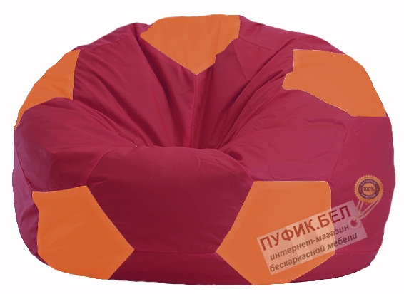 Кресло-мешок Мяч бордовый - оранжевый М 1.1-307