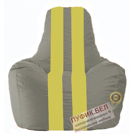 Кресло мешок Спортинг серый - жёлтый С1.1-338
