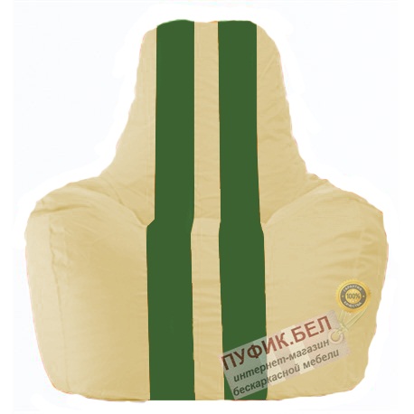 Кресло мешок Спортинг светло-бежевый - зелёный С1.1-147