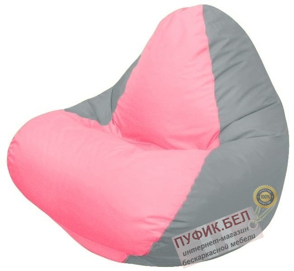 Кресло-мешок RELAX (основа серая, вставка розовая)