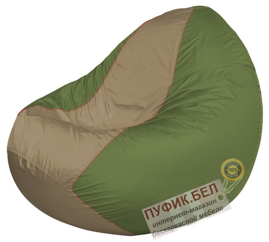 Кресло мешок Classic К2.1-155 (основа оливковая, вставка бежевая)