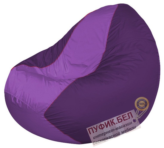 Кресло мешок Classic К2.1-236 (основа фиолетовая, вставка сиреневая)