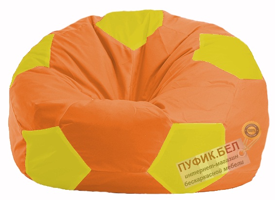 Кресло-мешок Мяч оранжевый - жёлтый М 1.1-219