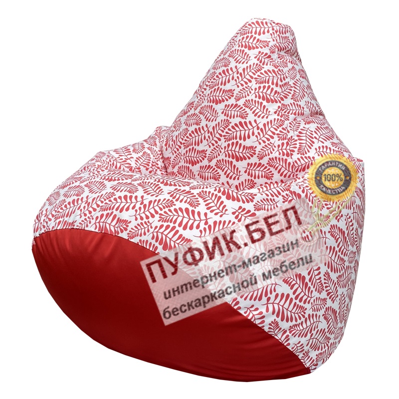 Кресло мешок Груша Red - White