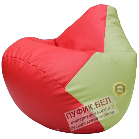 Кресло мешок Груша красный и светло-салатовый Г2.3-0904