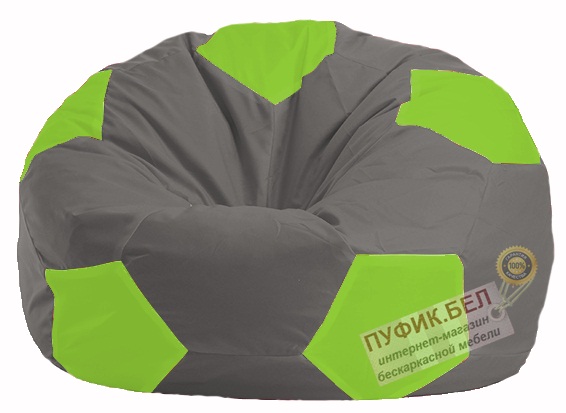 Кресло-мешок Мяч серый - салатовый М 1.1-343