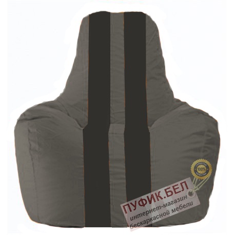 Кресло мешок Спортинг тёмно-серый - чёрный С1.1-375