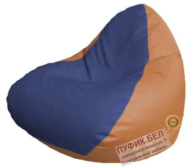 Кресло мешок RELAX Р2.3-110 (основа оранжевая, вставка синяя)