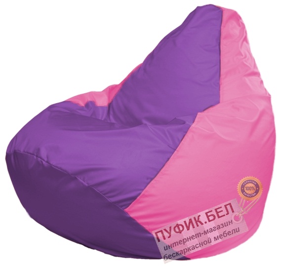 Кресло мешок Груша Макси Г2.1-109 (основа розовая, вставка сиреневая)
