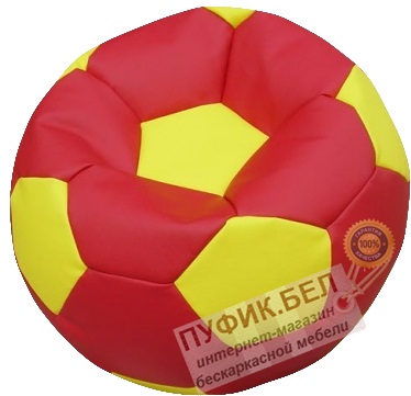 Кресло мешок Мяч (красный, вставка жёлтая)