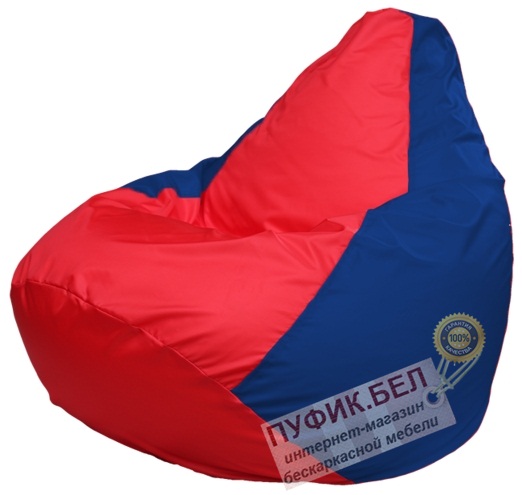 Кресло мешок Груша Макси Г2.1-172 (основа синяя, вставка красная)