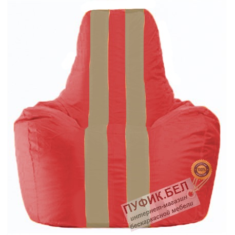 Кресло мешок Спортинг красный - тёмно-бежевый С1.1-171