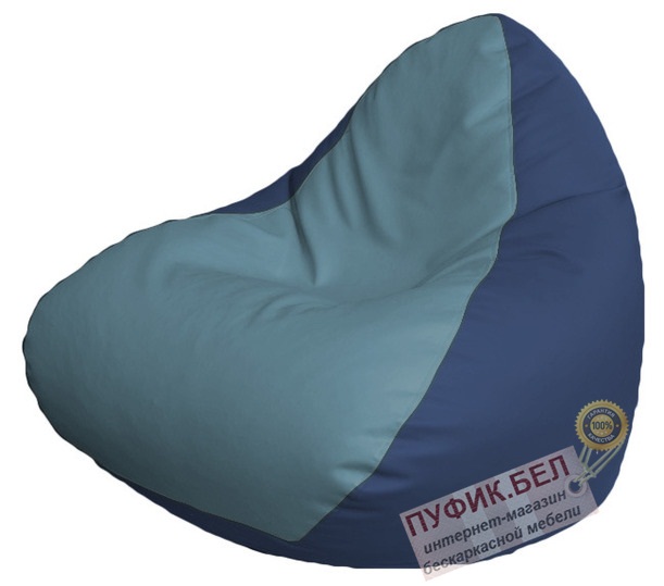 Кресло мешок RELAX Р2.3-69 (основа синяя, вставка голубая)