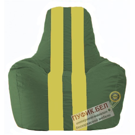 Кресло мешок Спортинг тёмно-зелёный - жёлтый С1.1-65