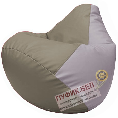 Кресло мешок Груша светло-серый и сиреневый Г2.3-0225