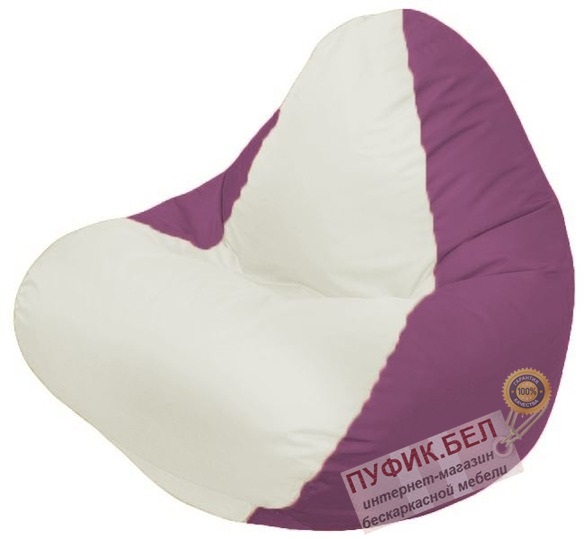 Кресло-мешок RELAX (основа бордовая, вставка белая)