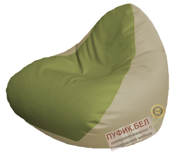 Кресло мешок RELAX Р2.3-80 (основа бежевая, вставка оливковая)