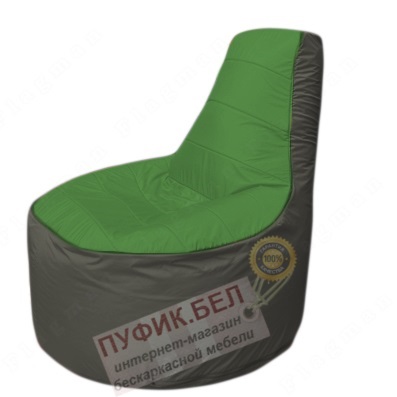 Кресло мешок ТронТ1.1-0823(зеленый-тем.серый)