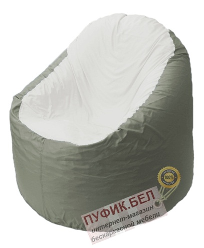 Кресло-мешок Bravo серое, сидушка белая